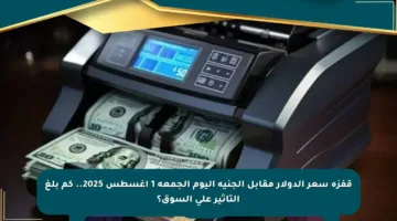 قفزة سعر الدولار مقابل الجنيه اليوم الجمعة 1 أغسطس 2025.. كم بلغ التأثير على السوق؟